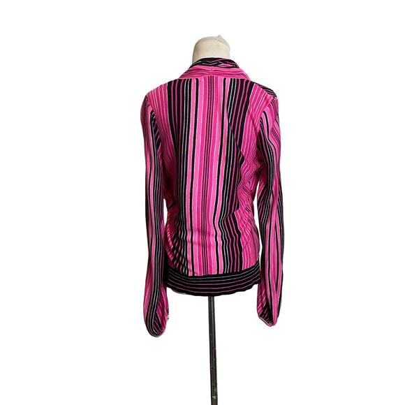 INC pink black stripes long sleeves sequin embellished knit top size M - Picture 8 of 9